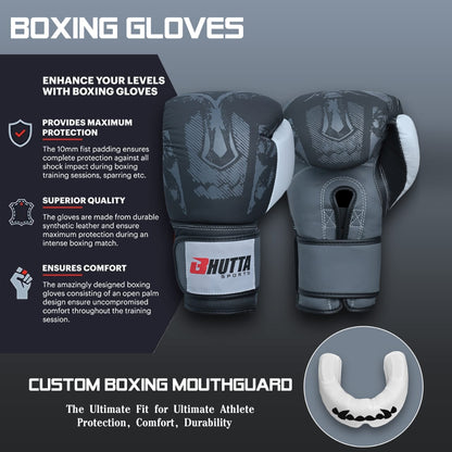 Sports Boxing Gloves 12oz – Premium PU Leather Training & Sparring Gloves for Boxing, MMA, Kickboxing & Muay Thai"